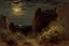 Placeholder: Night, clouds, flowers, rocks, mountains, trees, sci-fi, rodolphe wytsman and alfred stevens impressionism paintings