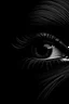 Placeholder: drawn eyelashes, on black background 8k
