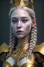 Placeholder: A photo realistic portrait of a stunning viking humanoid robot princess, who is incredibly sad, she lost her best friend in the world 8k, 3d with depth of field hyper realistic