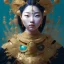 Placeholder: cosmos masterpiece Japanese goddess, sango fantasy, fantasy magic, intricate, sharp focus, illustration, highly detailed, digital painting, concept art, matte, artgerm and paul lewin and kehinde wiley, full figure, fit in board, cyber punk, pretty accurate hands face fingers, natural aye, fit within portrait