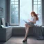 Placeholder: Anime, female student studying under window, studying lesson, perfect face, cool face, ultra detail, unreal engine 5, cinema4d, sun light, studio lighting --ar 1:1 --v 4