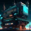 Placeholder: cyberpunk retro futuristic construction sight with crains for comics