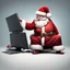 Placeholder: Santa Claus installing a Linux distribution