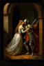 Placeholder: Historical oil painting expressing love The eternal between a princess and a knight