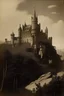 Placeholder: an Victorian era photograph of an Antebellum Dwarf castle on the city skyline