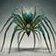 Placeholder: [photorealistic, greenish-blueish, half-woman] the Arachnomorph Queen, a monstrous hybrid that seemed to defy the laws of nature.Her upper torso was that of an elegant woman, but her lower body morphed seamlessly into a grotesque spider's abdomen. The eight spindly legs that supported her colossal form ended in razor-sharp pikes, glinting ominously in the dim light. The queen's eyes, like shards of obsidian, fixed upon the intruders with a malevolent intelligence.