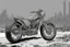 Placeholder: motorcycle, comic book,post-apocalypse, gray background,