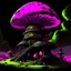 Placeholder: A fantabulous black, lime, and pink (((mushroom tower house))) erected atop a (geologic pillar), surrounded by the uncanny imaginative ((( swirling skies))), offset by the stark hues of a (neon-tinged nebulous space scape), within. captured by the hand a skilled master painter with a focus on (softly blurred compositions and voluminous lighting).