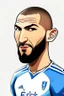 Placeholder: Karim Benzema French soccer player cartoon 2d