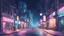 Placeholder: Night city street, anime, pastel lofi background