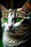 Placeholder: cat with green eyes 8k