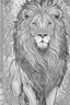 Placeholder: coloring book page of a magical lion, monochrome, black and white, sharp, sketch drawing