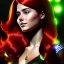 Placeholder: portrait of mary jane watson, red hair, green eyes, black tanktop, intricate, elegant, glowing lights, highly detailed, comic style, artstation, concept art, smooth, sharp focus, illustration, art by wlop, mars ravelo and greg rutkowski