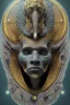 Placeholder: Aztec male African Egyptian alien, cracks in the voodoo head, wicked, eyes, crown, Elephant, 8k, finely detailed, photo realistic, tiger turquoise skull head gold dragon space alien snow skeleton gold hornytoad silver crown silver eyes