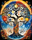 Placeholder: The tree of life consists of four seasons: spring, summer, autumn, winter, along with light and darkness, star, moon, sun, yang-ying, water, wind, soil, fire, love, blue, yellow, red and black.