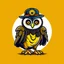 Placeholder: cartoon-style owl logo with a monocle wearing work boots