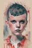 Placeholder: Waterbrush stranger things eleven with short hair illustration