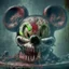 Placeholder: zombie mickey mouse hybrid, photorealism, movie screen capture, horror, sci-fi, evil, hungry, rotted