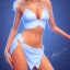 Placeholder: girlie blonde dress sitting blue underwear transparent