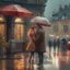 Placeholder: rainy street romantic meeting