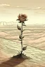 Placeholder: A drawing of a rose in the middle of a barren dessert