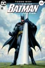 Placeholder: dc comics cover, giant batman holding an entire wind turbine, wind farm in the background, very high quality, highly detailed, 4k