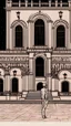 Placeholder: One day in front of a palace at night, 2D, simple