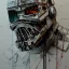 Placeholder: photorealistic at-at pilot helmet with weathered painting , illustration on coarse canvas by <agnes cecile> and <Yoji Shinkawa>, ornate and intricate details , soft smooth lighting, ultra detailed concept art,