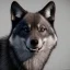 Placeholder: black alpha wolf baring teeth photorealistic