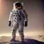 Placeholder: an astronaut in moon, full body, highly detailed, orange puffer jacket, 3d render