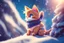 Placeholder: cute chibi anime frightened cat, crashed airplane in the snowy mountains in sunshine, ethereal, cinematic postprocessing, bokeh, dof