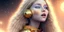 Placeholder: brown eyes, laugh, blonde sophie hennie cute young woman singing at saturns europa moon, golden jewelry, ice cold, winter, magnificent, majestic, highly intricate, incredibly detailed, ultra high resolution, complex 3d render,renaissance painting