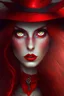 Placeholder: Beautiful red witch with great eyes and body and bowers