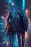 Placeholder: street night men love girl, couple, protective, together, romantic, science fiction, eyes