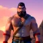 Placeholder: Ganesha, beard, angry, axe, strong man