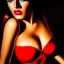 Placeholder: portrait oil on canvas, beautiful busty Jessica Rabbit , intense stare,minimal skintight RED latex dress, realistic, intricate detail , masterpiece, volumetric lighting, Sharp Contrast, highly detailed ,cinematic , deep colours , 8k, in the style of Robert E Howard and pablo oliveira and Adam Hughes