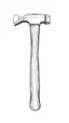 Placeholder: framing hammer, detailed line drawing, vector