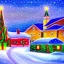 Placeholder: Christmas eve, small town, detailed, artistic