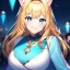 Placeholder: Clear focus, 8k, cat girl, high quality, detailed, golden hair, blue eyes, beautiful lighting, vibrant colors, smiling