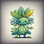 Placeholder: cartoon cute little plant creature , high contrast colors