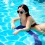 Placeholder: Adorable Woman in a pool