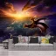 Placeholder: Celestial dragon with wings spread above a breathtaking cityscape by the lake in a thunderstorm, an amazing starry night with stunning reflection, full Moon, stars, milky way, highly detailed,triadic colors cinematic light 16k resolution