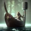 Placeholder: A viking having a bath, scary, steam punk, realistic, made in octane, cinematic, ultra-realistic, extremely detailed octane rendering, 8K, VRAY Super Real ar 2:3, dof photorealistic futuristic 50mm lens hard lighting dark gray tintype photograph, realistic lighting, sepia color