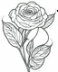 Placeholder: outline art for bold and easy coloring pages with A very simple and super minimal design featuring a beautiful rose., white background, sketch style, fully body, only use outline, cartoon style, clean line art, white background, no shadows and clear and well outlined