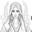 Placeholder: outline art, coloring pages, white Background, Black line, sketch style, only use outline, mandala stile, clean line art, white background, no shadow and clear and well, BEAUTIFUL ARAB WOMAN, ALL BODY