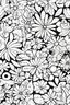 Placeholder: pretty Cute simple beautiful girly feminine pattern for coloring pages, use only black and white, clear crisp outlines, no black background.