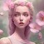 Placeholder: fairy, pink, green, beautiful, hyperrealism, masterpiece, expert, cinematic lighting, sharp focus, 8K, pastel, macro lens, woman, detailed, flower