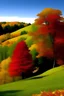 Placeholder: red maple, hill, golden, autumn