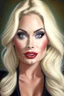 Placeholder: portrait of 37 year old sexy, blonde secretary with enormous lips and big smoky eyes
