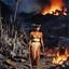 Placeholder: [colour picture: Jason and the Argonauts (1963)] As the night wears on, Surpanakha's vengeance knows no bounds. The forest becomes a stage for her savage dance, a symphony of pain and terror. She stands before a burnt camp, the remnants of what was once a place of solace and safety. The destruction is evident, the charred remains serving as a painful reminder of what has been lost. And in this moment, she can no longer hold back the tears. The burnt camp, the tears, they are but a fleeting momen